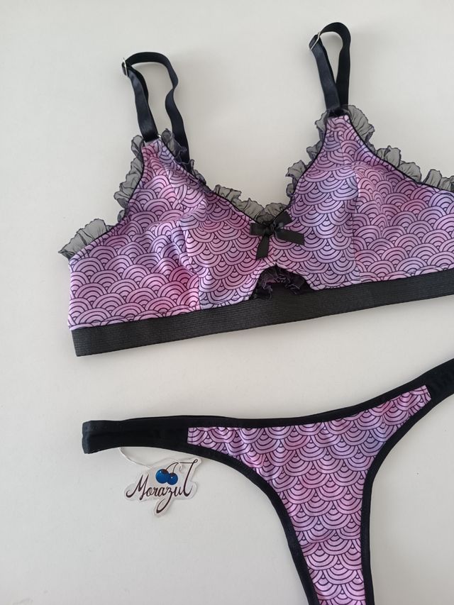 Lencería Kawaii rosa M