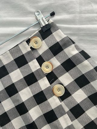Falda pantalón de cuadros vichy negro y blanco