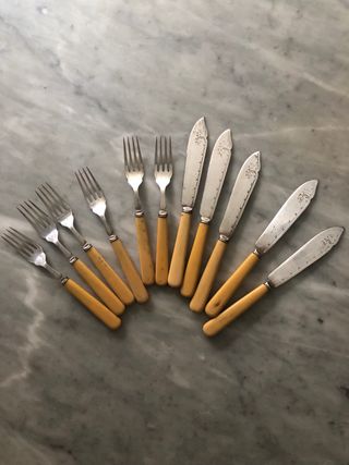 Posate da pesce in argento inglese