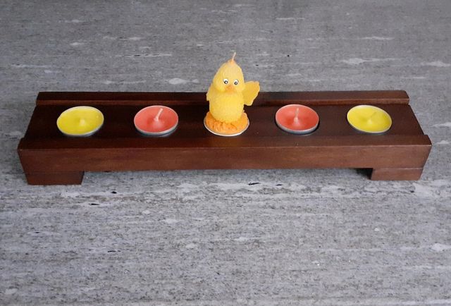 Porta Candele / Tealight in legno massello di noce