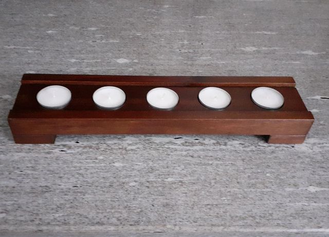 Porta Candele / Tealight in legno massello di noce