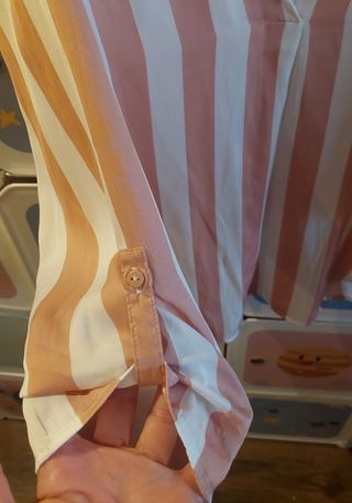 Camiseta mujer Stradivarius de rayas rosa y blanc