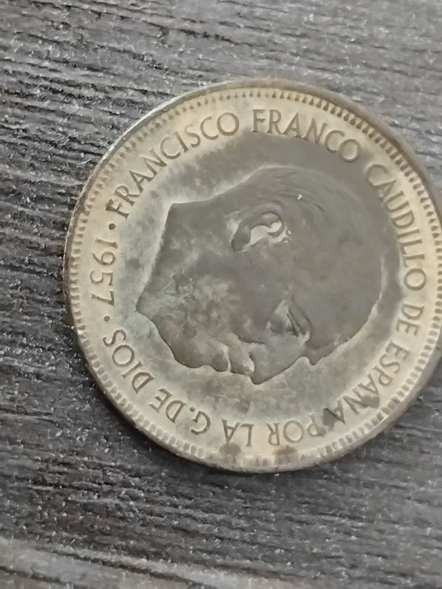 5 pesetas 1957 estrella 75 franco