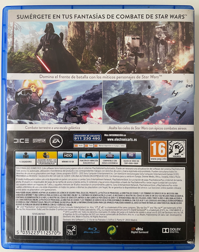 Juego PS4 Star Wars Battlefront