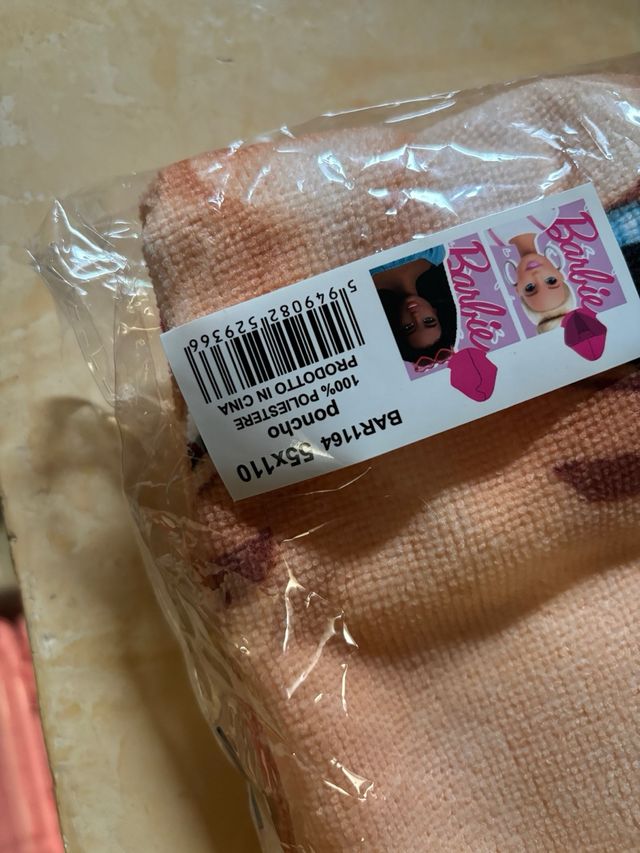 Barbie - Poncho/accappatoio con cappuccio bambina