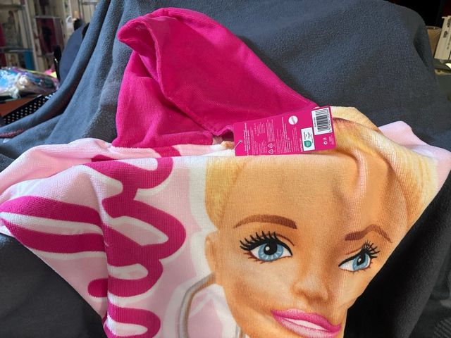 Barbie - Poncho/accappatoio con cappuccio bambina