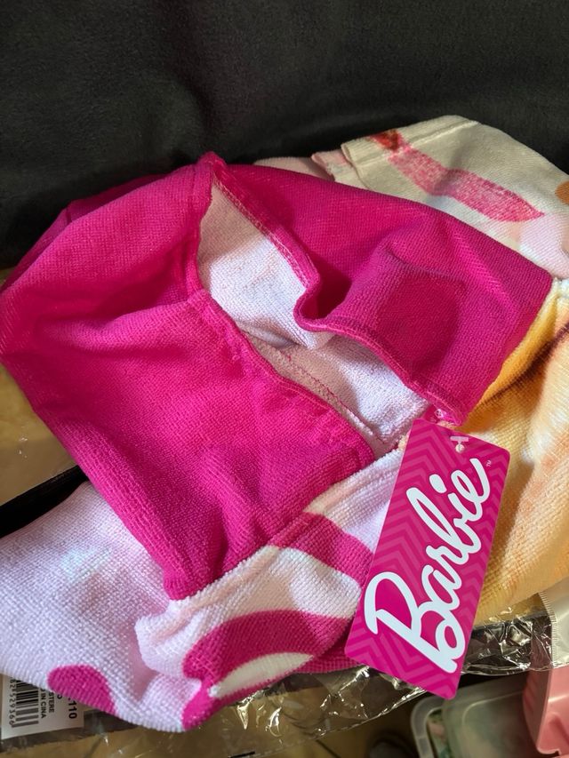 Barbie - Poncho/accappatoio con cappuccio bambina