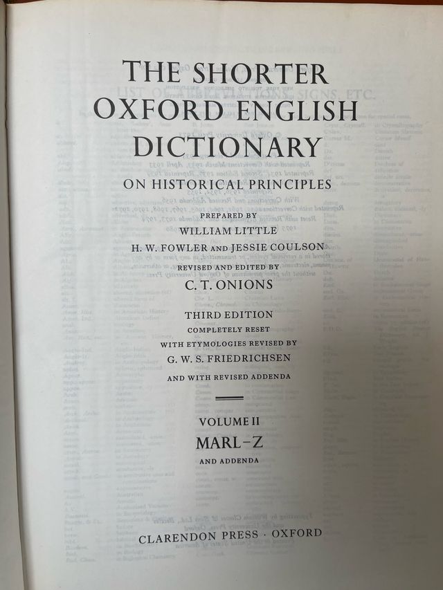 Oxford english dictionary on historical principles