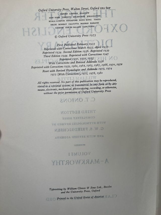 Oxford english dictionary on historical principles