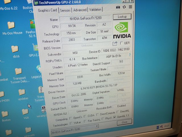 Tarjeta gráfica Nvidia GeForce FX 5200 128 MB AGP
