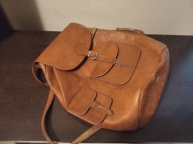 Mochila de piel vintage