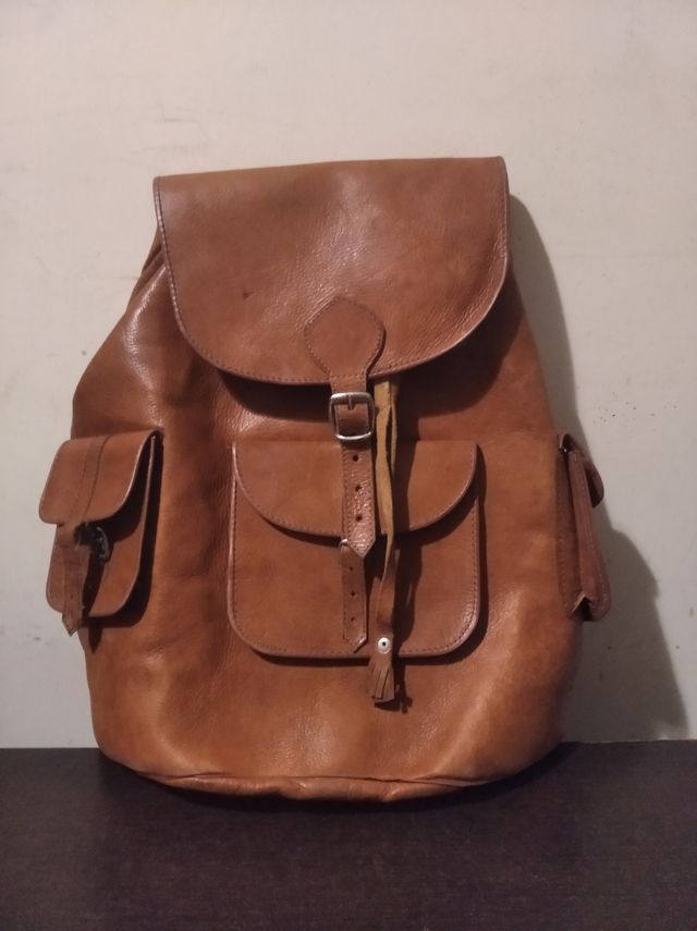 Mochila de piel vintage