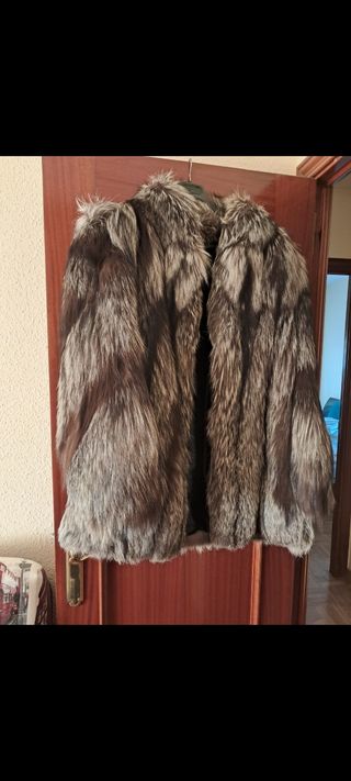 Abrigo de zorro plateado 
