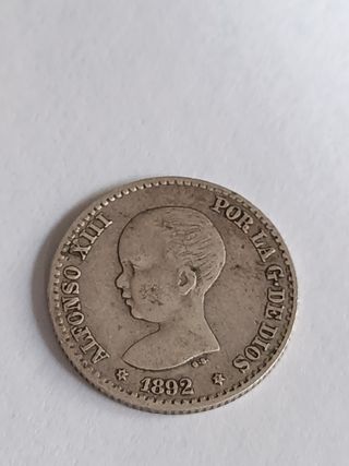 50 cent 1892 monedas de plata España 