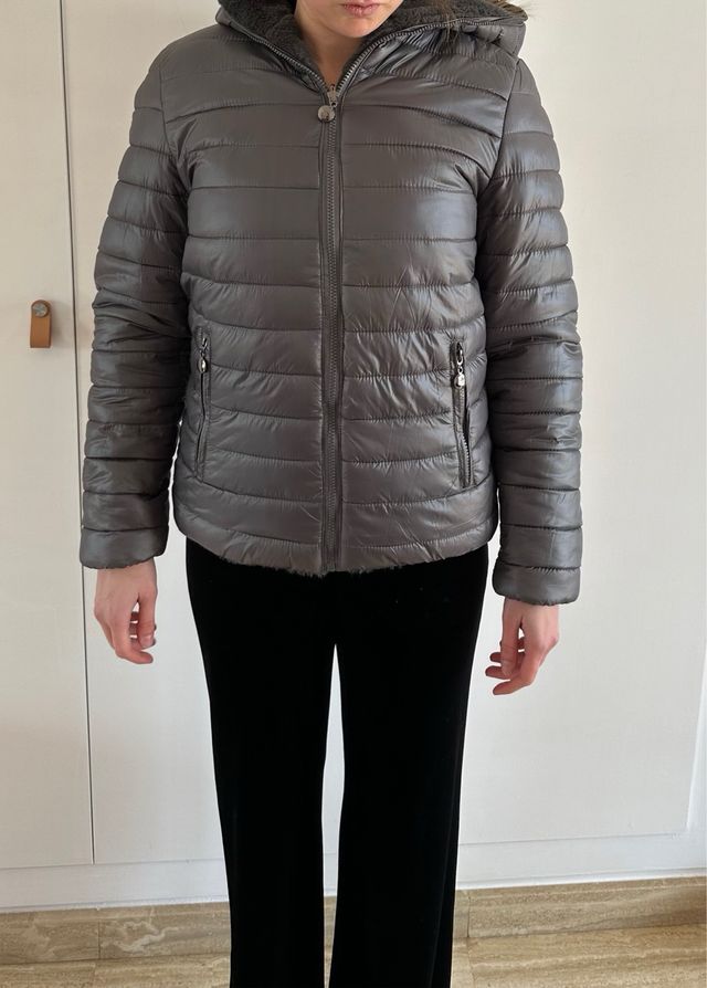 Chaqueta reversible de chica gris