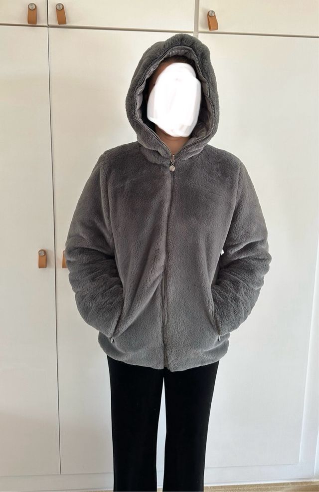 Chaqueta reversible de chica gris