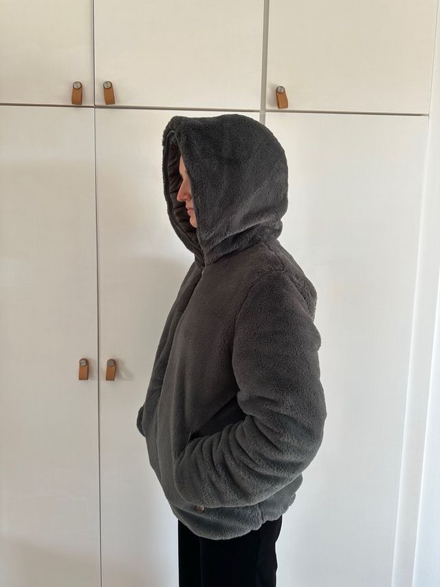 Chaqueta reversible de chica gris