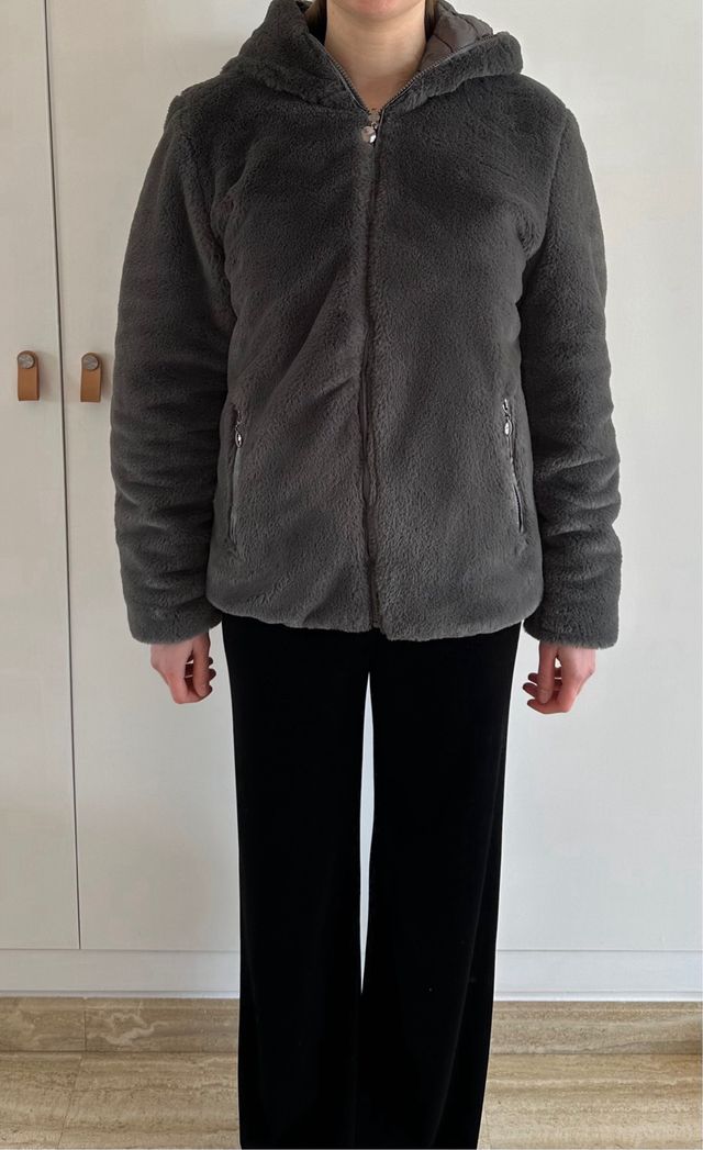 Chaqueta reversible de chica gris