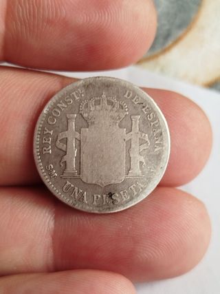 1 peseta 1903 España moneda de plata