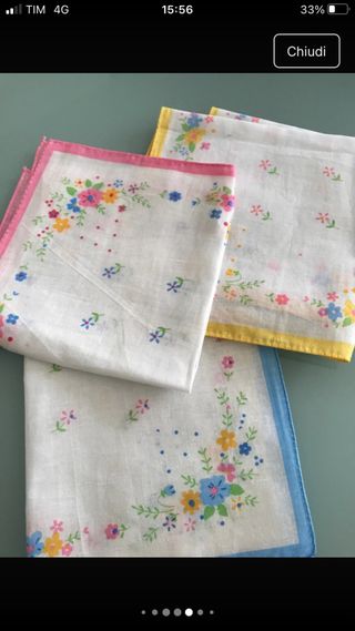 Set di tre fazzoletti degli anni ‘70