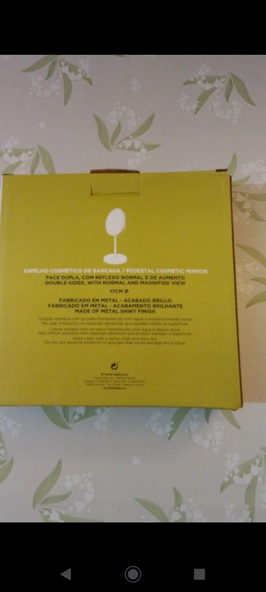 Specchio da tavolo, con piedistallo CORTE INGLES