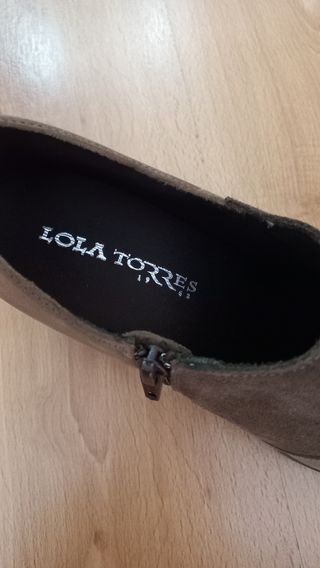 Botín zapato piel tacón, marrón nuevos, num. 38