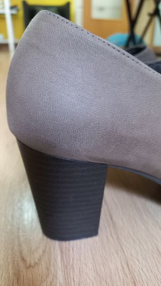 Botín zapato piel tacón, marrón nuevos, num. 38