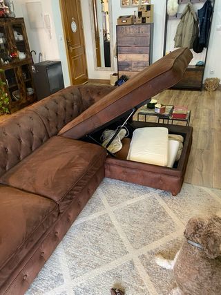 Sofa cama chesterfield con chaise longue