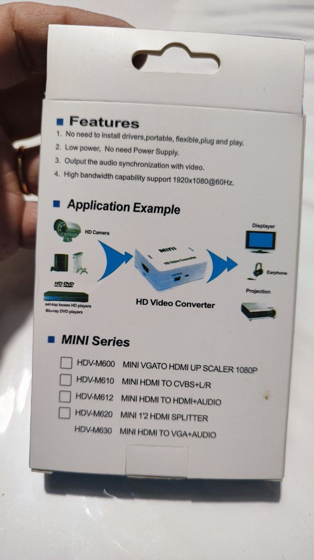 Convertitore AV a HDMI fino a 1080P 