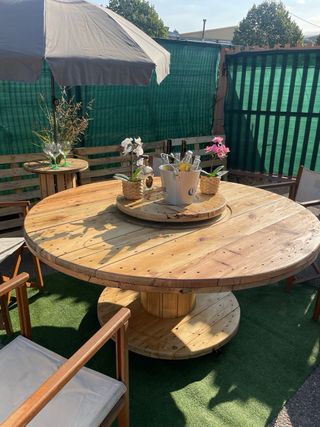 MESAS BOBINAS CARRETE MADERA CABLE CHILLPALET