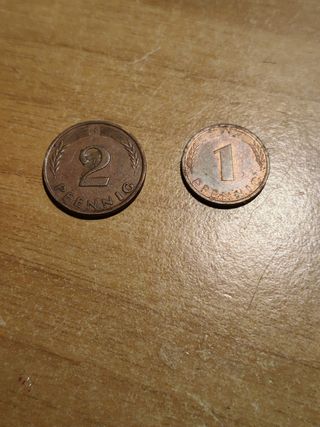 Per collezionisti 1 e 2 Pfennig tedeschi