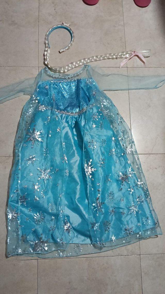 Disfraz frozen con diadema trenza