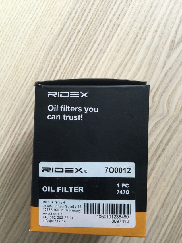 Filtro aceite Fiat 500. Sin estrenar