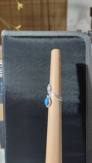 Anello regolabile con agata blu 