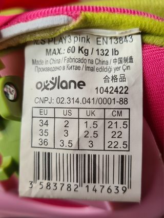 Pattini a rotelle Oxelo 34-36 Kit completo