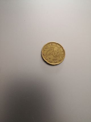 Moneda 20 centimos 1999 Exceso de metal 