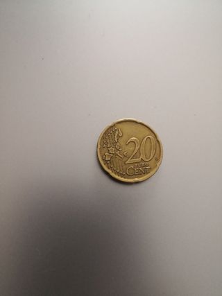 Moneda 20 centimos 1999 Exceso de metal 