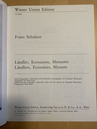 Scubert / Partituras piano