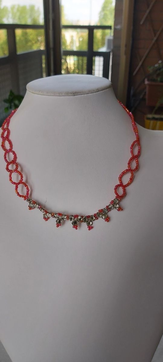 Collana girocollo con perline Vintage anni80