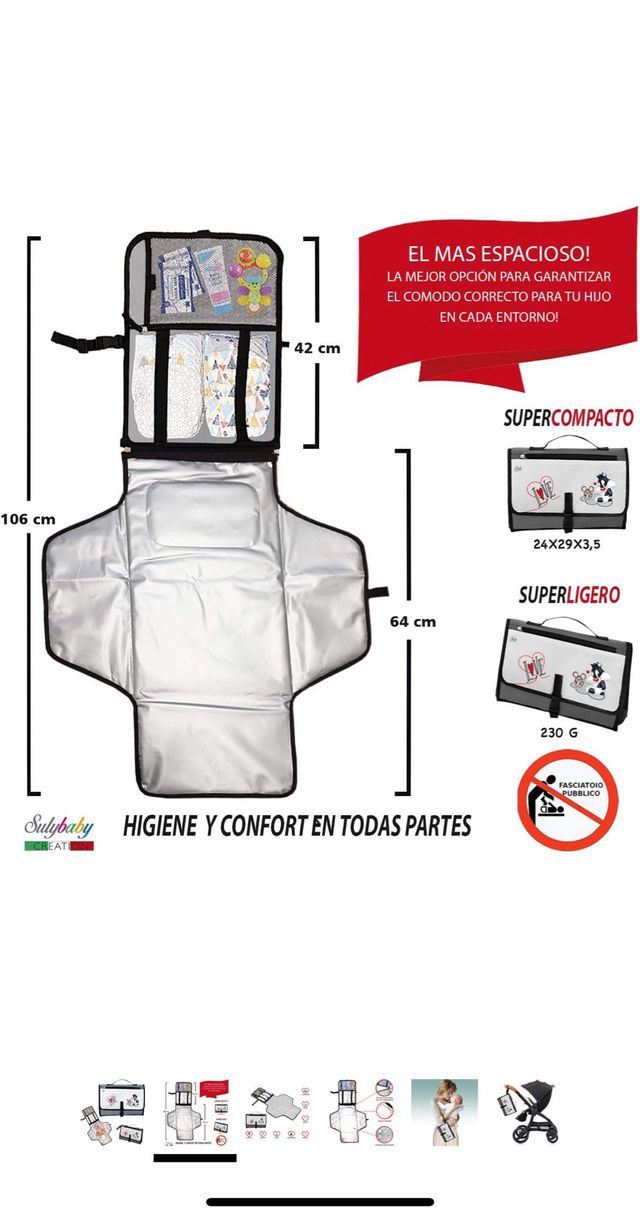 Cambiador portatil de pañales 