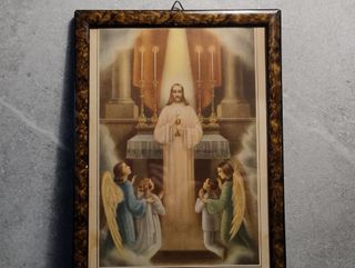 Cromo Litografia arte sacra Gesù, Bertarelli 1940