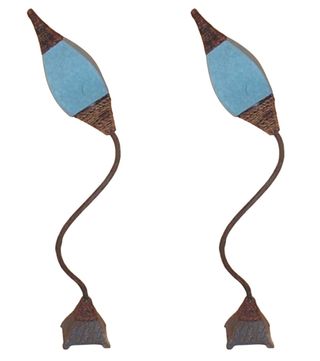 Coppia lampade in ferro e corda