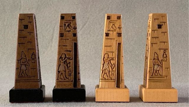 Scacchi anri egizi legno intagliato dipinto a mano