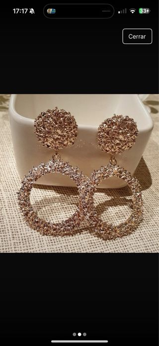 Pendientes aro dorado de Zara NUEVO