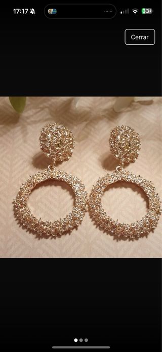 Pendientes aro dorado de Zara NUEVO