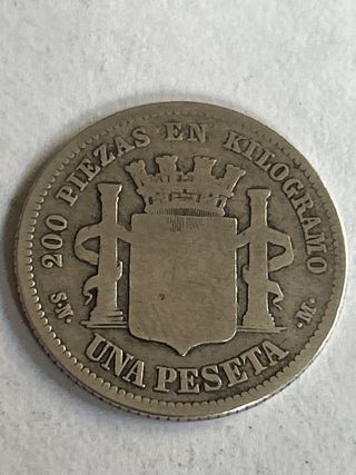 1 peseta 1869 España moneda