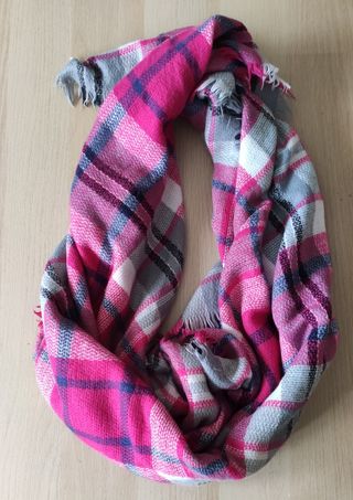 Bufanda Rosa y gris