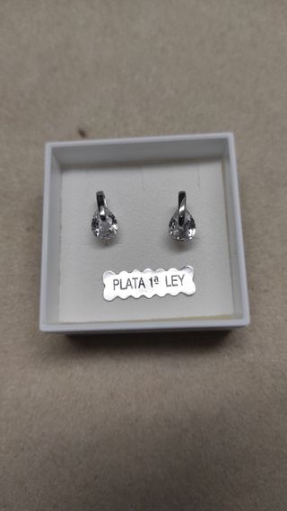 Pendientes plata y circonita