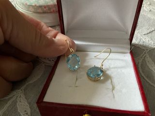 Pendientes topacio y oro 18 kt