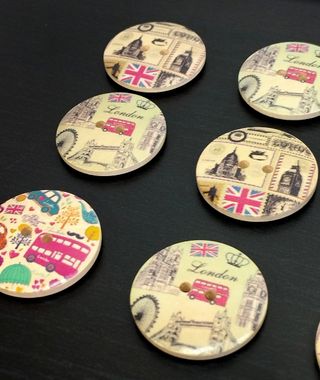 Lotto Pz.6 Bottoni Legno London
